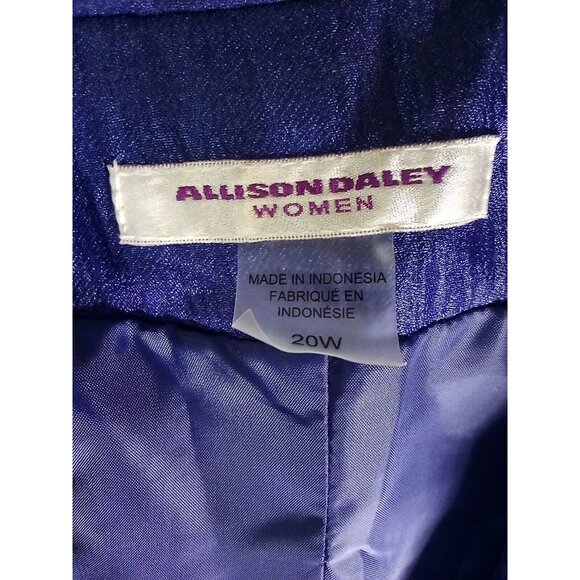 ALLISON DALEY Womens PURPLE SPRING BLOSSOM 1 BUTTON Blazer JACKET PLUS SIZE 20W - Picture 6 of 12